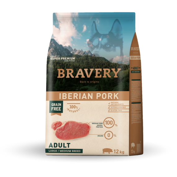 BRAVERY IBERIAN PORK ADULT LARGE/MEDIUM BREEDS 12 KG