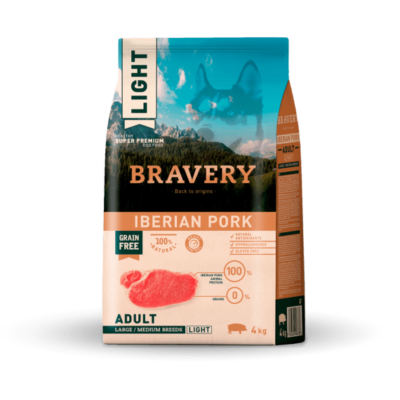 BRAVERY LIGHT IBERIAN PORK ADULT LARGE/MEDIUM BREEDS 4 KG