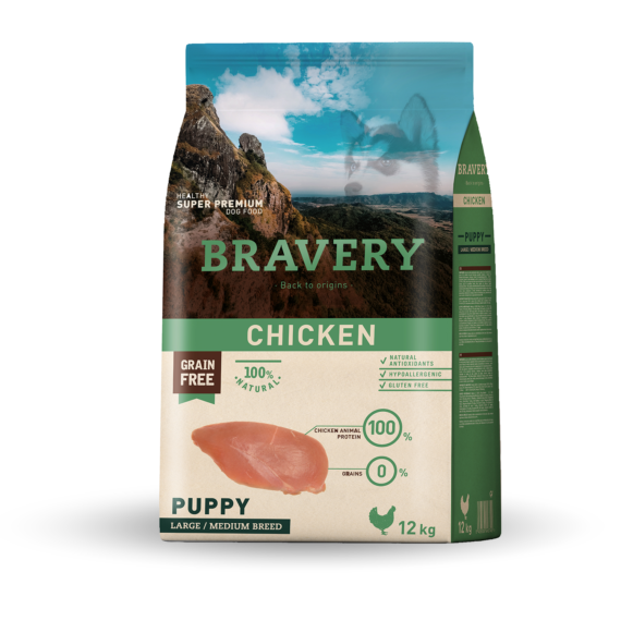 BRAVERY CHICKEN ADULT LARGE/MEDIUM BREEDS 12 KG
